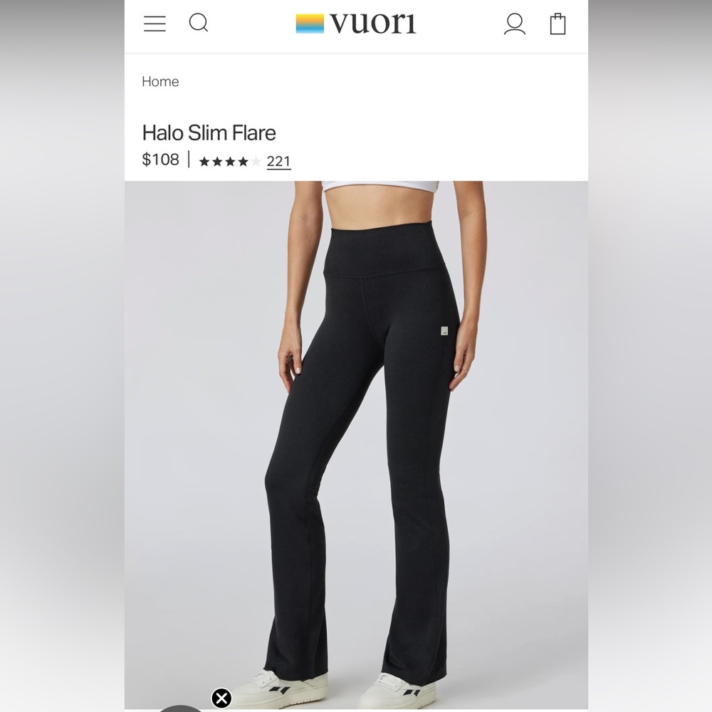 Vuori Black Halo Slim Flare Pants- Womens Size Small-NWT